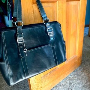 Fossil leather briefcase bag